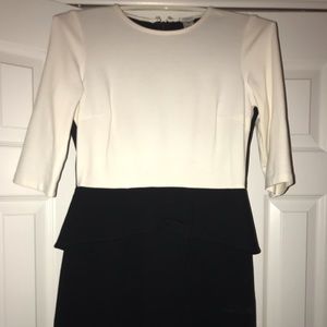 Cache above the knee peplum dress